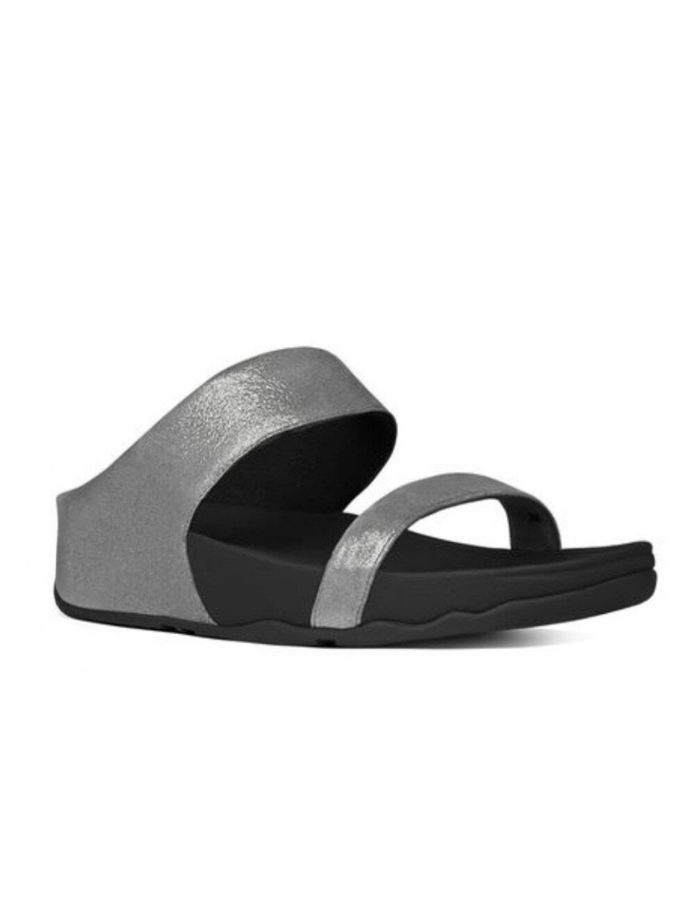 Fitflop Lulu Shimmersuede Slide Sandal Pewter Women's 9